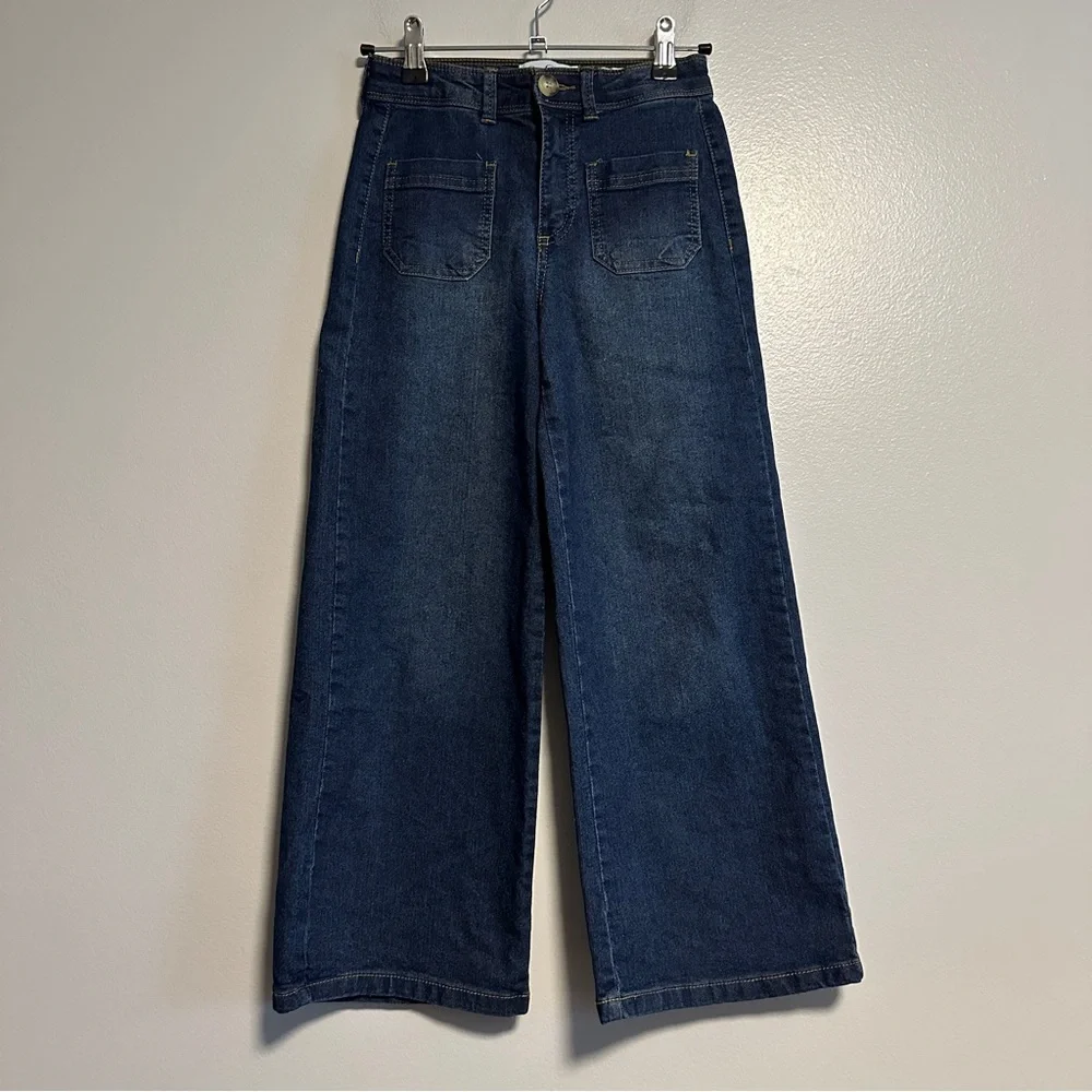 Jessica Simpson Dark Blue Olivia Wide Leg Jeans Girl’s Size 7 - Picture 2 of 8